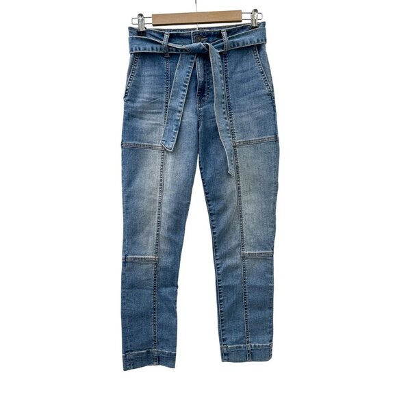 Kut From The Kloth Reese High-Rise Ankle Straight Leg Tie Belt Jeans Women Sz.00 - Picture 1 of 14